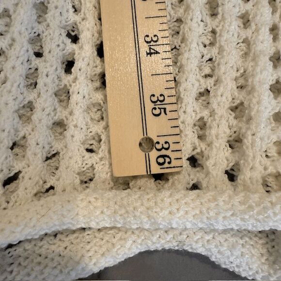 POL Open Knit White / Multicolor Lightweight Open Front Cardigan Long Size Small - Picture 12 of 14